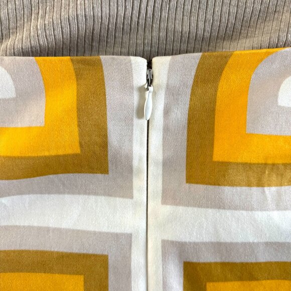 J.Crew Retro Geometric Print A-Line Skirt, Size 0 - Picture 2 of 6